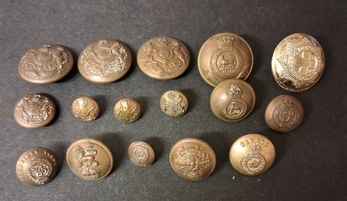 Vintage mixed military buttons - mixed,