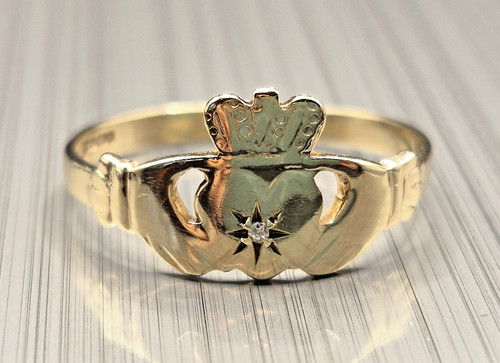 Vintage 9ct gold diamond - vintage,