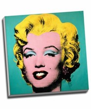 MARILYN MONROE GREEN Modern Canvas Print Wall Art 30x20" A1