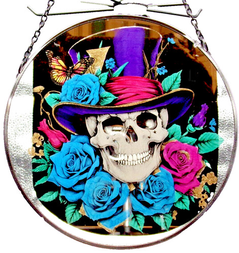 Etched and coloured image - , on