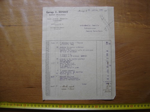 Automobile repair invoice