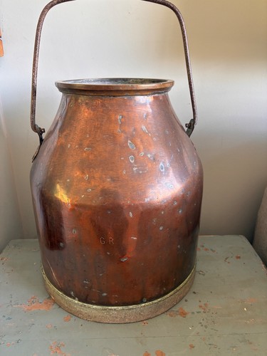 Vintage copper milk - churn, with
