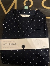 M&S Pure Cotton Navy Polka Dot