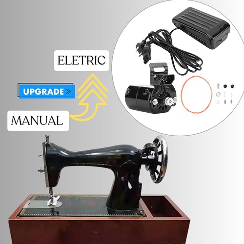 Sewing machine motor with foot - with,
