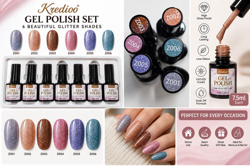 Kredioo 6pcs gel nail polish - 6pcs,