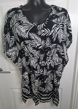 Marks & Spencer black and white bikini cover up with elasticated waist size smal