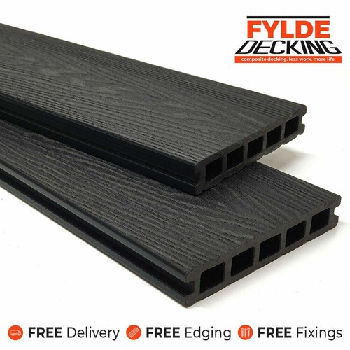 Black composite decking - black,