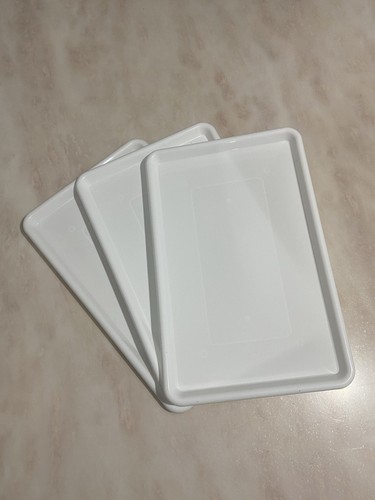 Piece white plastic tray set - tray,