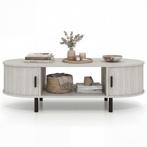 Oval coffee table wooden - oval,