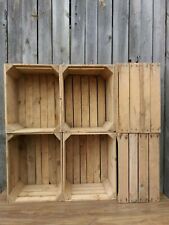 6 Pack of Strong Natural Vintage Wooden Crates For Storage, Log box