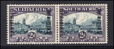 M26788 South Africa 1930 2d Blue/Violet Official m/m Pair Sg 015 Cat £160