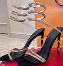 Black And Red Snake Size 7 Embellished Heels ** Rene Caovilla Margot Copy **