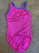 Girls Snowflake Designs Sparkly Pink Gymnastics / Dance Leotard X- Small