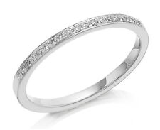 1.5mm 9ct White Gold Court Shape Wedding Band 0.10ct Round Diamond Eternity Ring