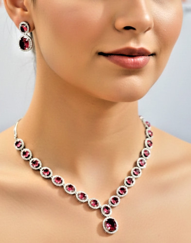 White gold filled - white, ruby