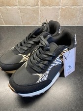 Brand New TU Woman Trainers Black Cream Animal Print Lace Up Size UK 6 / EU 39