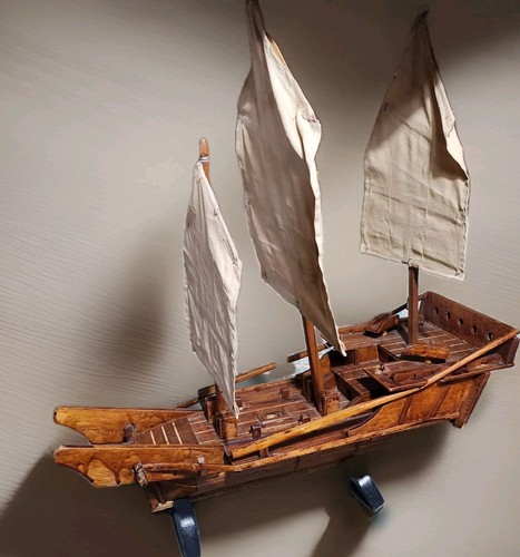 Vintage boat wooden model of - boat,