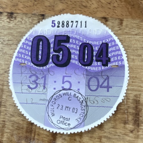 Old tax disc may - may, (ford)