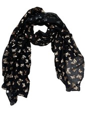 Women/ Ladies Gold Foil Metallic Glitter Mini Butterfly Print Scarf
