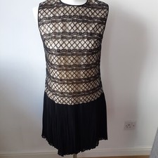 Original vintage black/pink lace 20's/30's style dress b34" VGC PEAKY BLINDERS