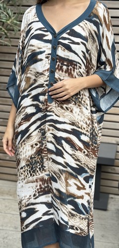 Animal print kaftan tunic - print,