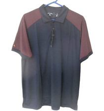 NEW Antigua Men's LARGE Golf Shirt Polyester Black/Orange...FREE SHIPPING