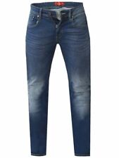 D555 Duke Mens Slim Fit Jeans Stretch Dark Blue Stonewash 30"-38" 154795