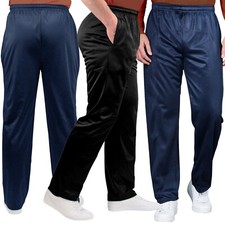 Mens Silky Jog Bottoms Joggers Lounge Gym Sports Tracksuit Pants Trousers Zip