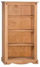 Corona Bookcase Medium 3 Shelf Display Mexican Solid Pine by Mercers Furniture®