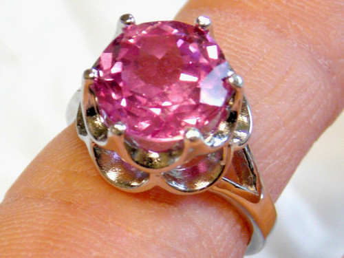 Pink lab sapphire size 7 - pink,
