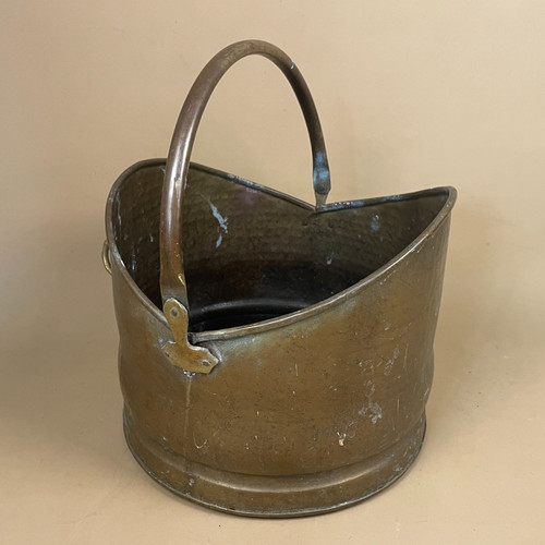 Antique metal brass gold coal - metal,