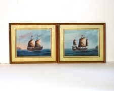Junks sailing ships pair