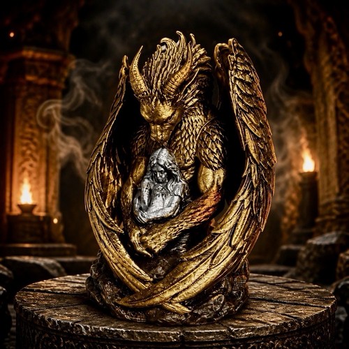 Gothic dragon guardian bust - gothic,