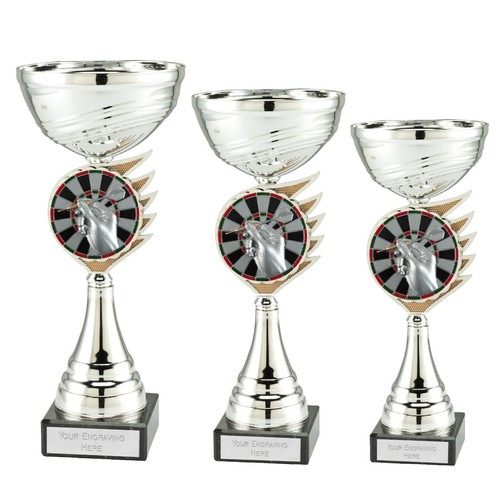 Personalised silver darts cup - silver,