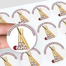 Personalised Cricket Stickers ANY TEXT Thank you Party Reward Well Done Gifts 01