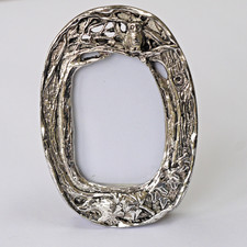 Silver Scenes miniature photo frame, signed MASJ, Kipling quote, owl & badger