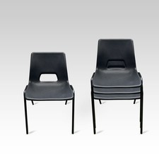 Adult Stacking Chair Class Room Reception Study Conference Lecture Stackable BK