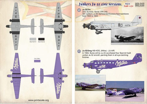 Print scale 72279 junkers - scale, 1:72