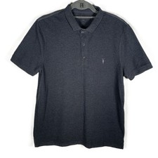 All Saints Polo Shirt Charcoal