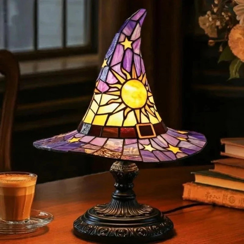 Stained glass witch hat - glass,