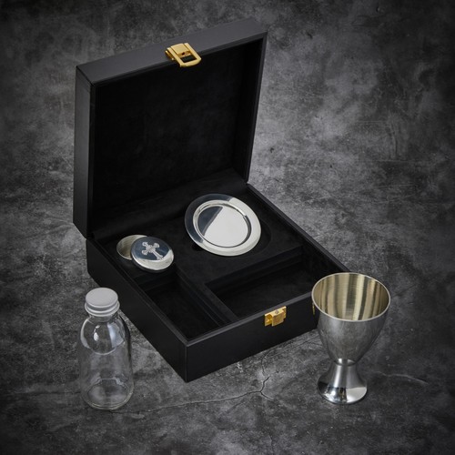 Pewter communion set delux - pewter,