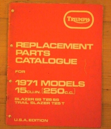 Triumph parts list - triumph, (original)