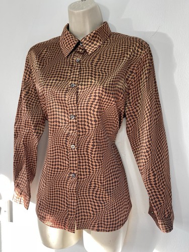 Brown blouse long sleeve - , satin