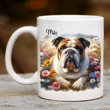 Personalised English Bulldog Mug, Pet, Dog Lover, Gift Present