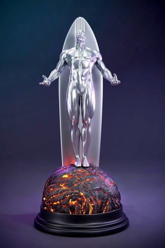 Silver surfer resin sculpture - resin,