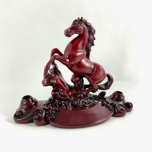 Rearing horse red - rearing, resin