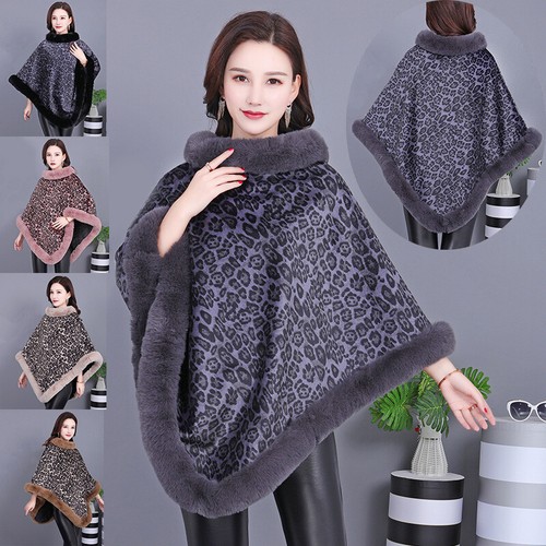 Women leopard batwing faux - batwing,
