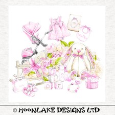 Baby Girl watercolor print