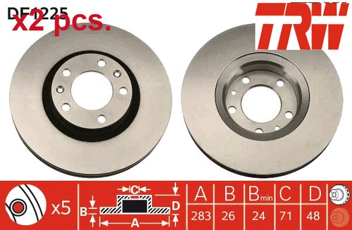 Pcs front brake disc set - x2,