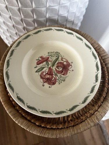 Vintage floral plate - floral, side